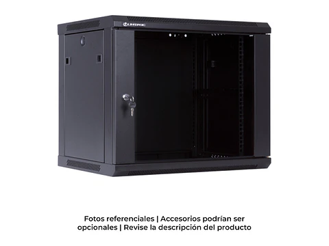 LinkBasic WCE09-645-BAA-C - Gabinete de Pared 9-RU 501 x 600 x 450mm (Puerta c/Vidrio de Seguridad y Paneles Laterales Desmontables)