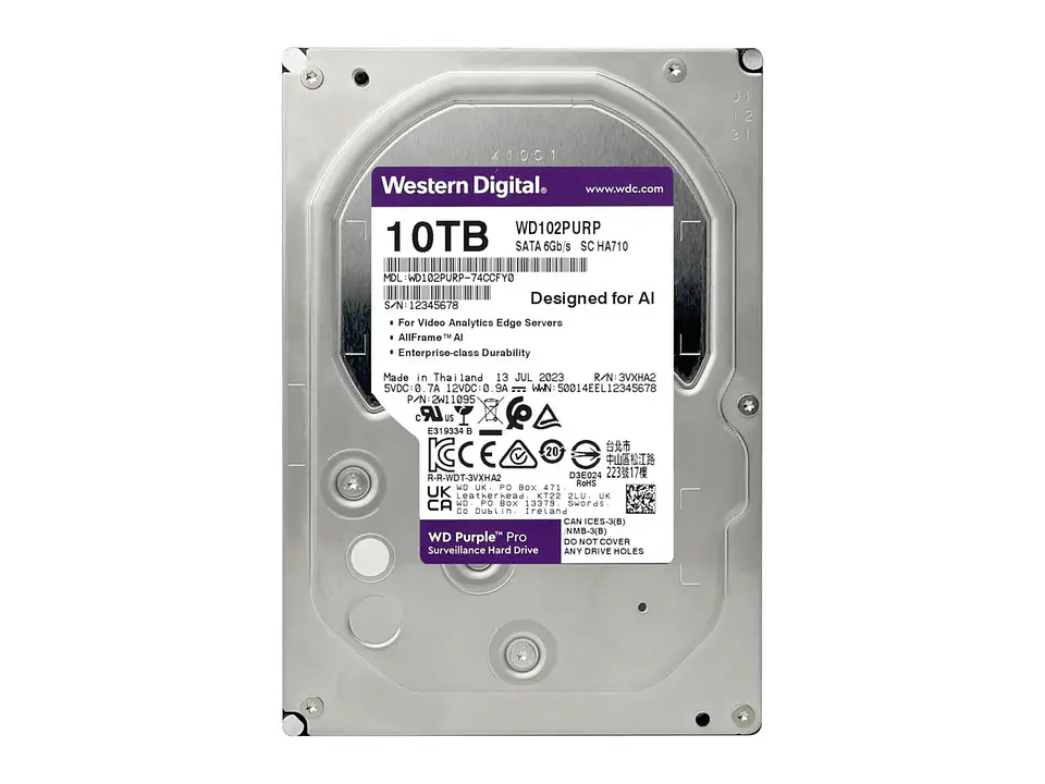 Western Digital WD102PURP - Disco duro WD Purple Pro 10TB, SATA, 512MB Cache, 7200 rpm, 3.5