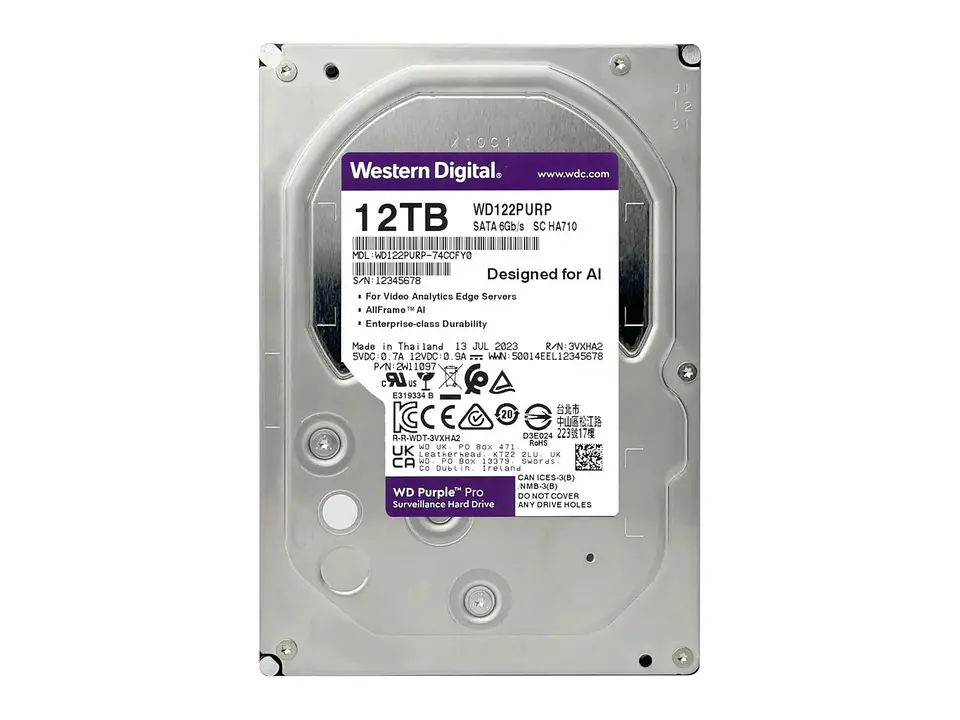 Western Digital WD122PURP - Disco Wd Purple 12TB Pro 1