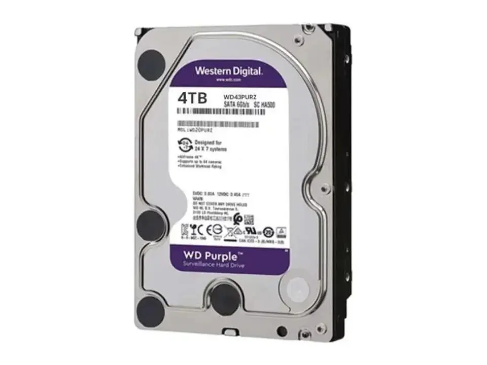 Western Digital WD43PURZ - Disco duro WD Purple, 4TB, SATA 6.0 Gb/s, 256MB Cache, 5400 rpm, 3.5