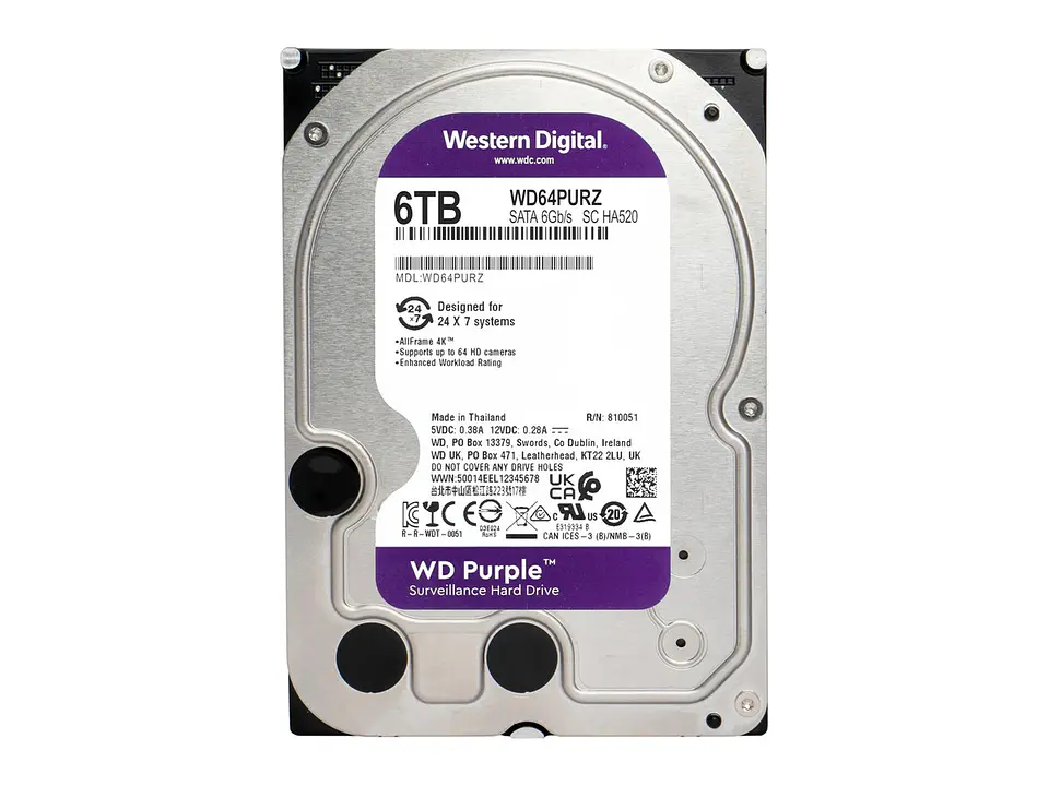 Western Digital WD64PURZ - Disco Duro 6TB Wd Purple 3.5