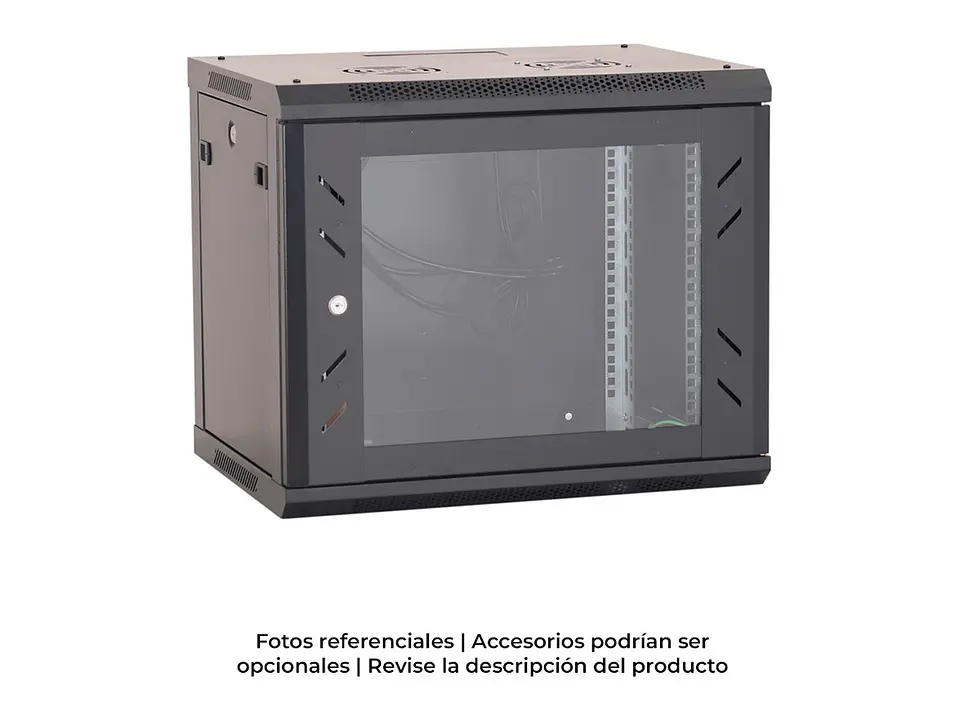 Finen WM6615 - Gabinete de Pared 15-RU 769 x 600 x 600mm (Puerta c/Vidrio de Seguridad y Paneles Laterales Desmontables) 1