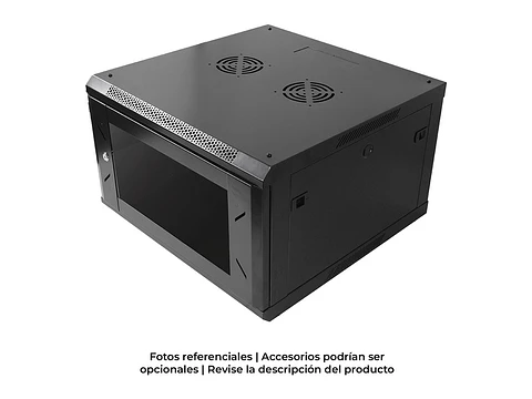 Finen WMG6606 - Gabinete de Pared 6-RU 368 x 600 x 500+100mm (Abatible, Puerta c/Vidrio de Seguridad )