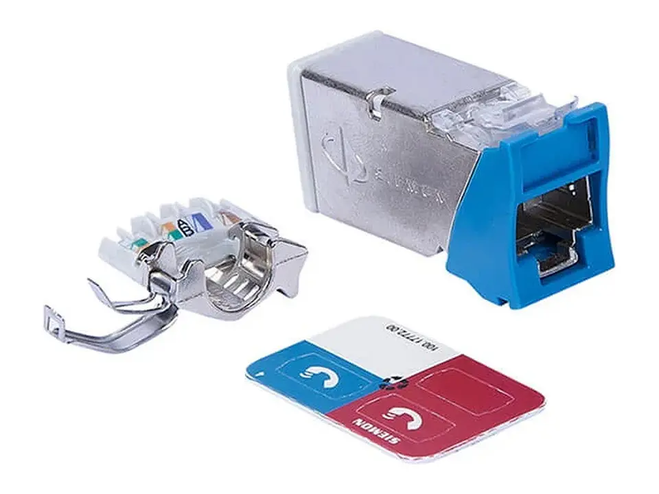 Siemon Z6A-45-S06B - Jack RJ-45 Cat6A Apantallado Z-MAX color azul. Ingreso del cable por arriba o abajo. Requiere herramienta Z-TOOL-45 1