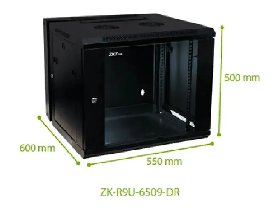 ZKTeco ZK-R9U-6509-DR - Gabinete Pivotante para Montaje en Pared 9RU 600X550X500 2