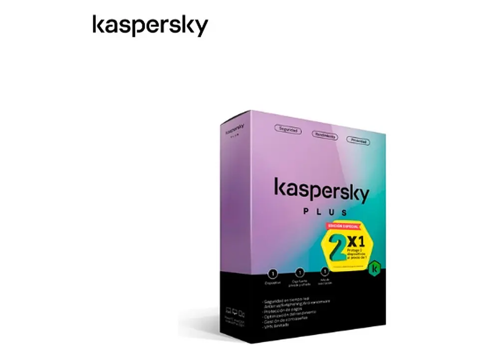 Kaspersky Plus 1PC 2X1, 1AÑO (caja) KL1042D5AFS 1