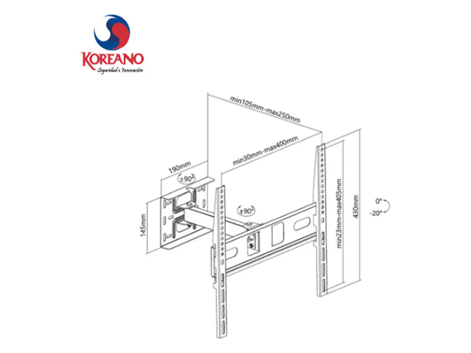 Rack Movible Brazo Corto Soporta 25KG UBK60 2