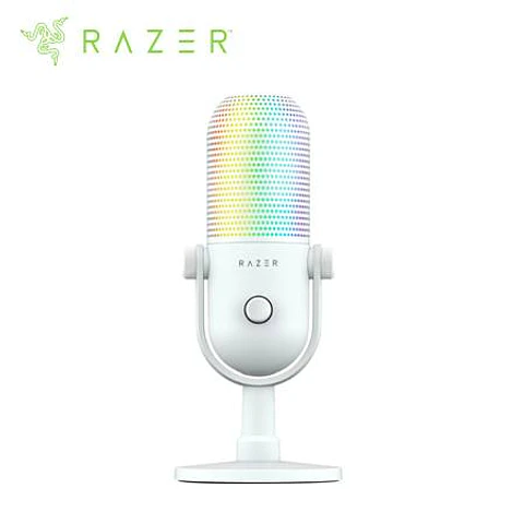 Microfono Razer Seiren V3 Chroma USB Streaming Supercardioide C/n Sensor Touch Silent White (RZ19-05060200-R3U1)