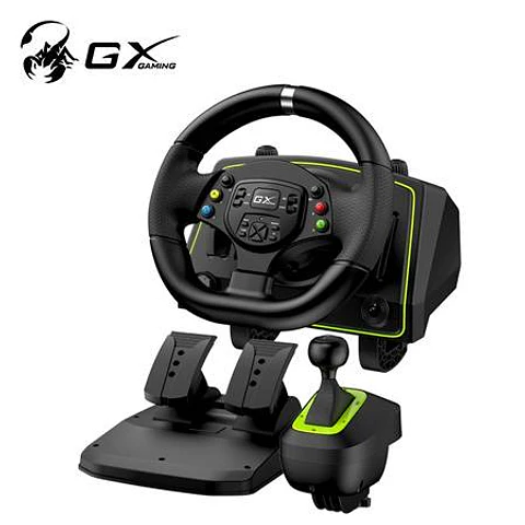 Timon C/pedal + Palanca Genius Gx Speed Master X2 Dual Motor Vibration 1080° Rotacion PS4/PS3/PC USB Black (31620002400)