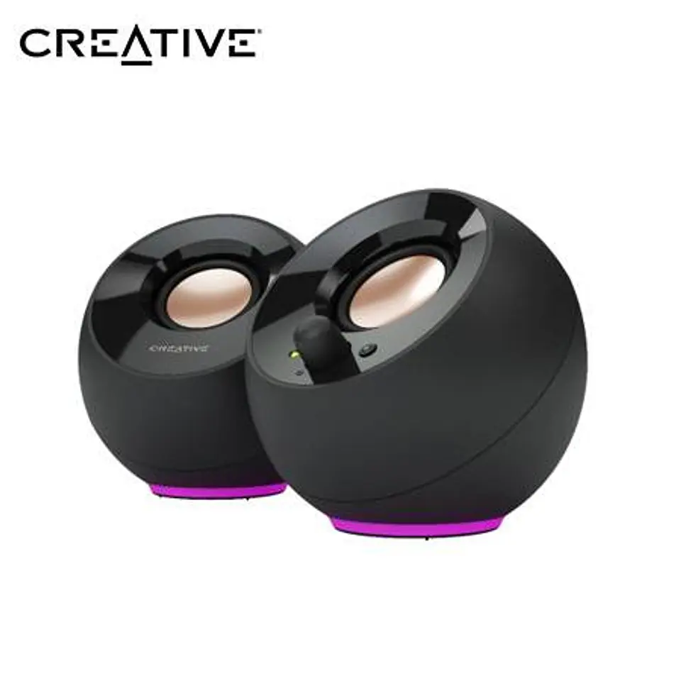 Parlante Creative Pebble Se RGB 2.0 4.4W / 8.8W 3.5MM USB-power Black (51MF1725AA000) 1