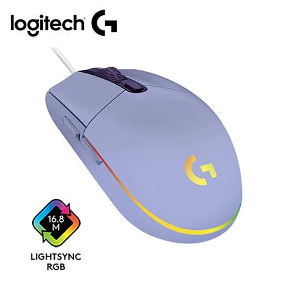 Mouse Logitech G203 Lightsync Optical 8000 DPI RGB Lila (910-005851) 1