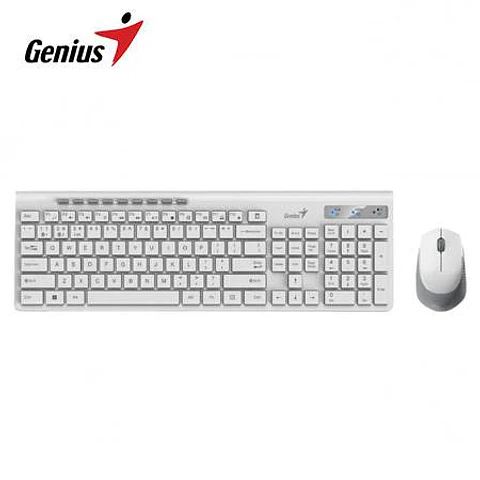 Teclado Genius + Mouse Dual Wireless/bt Slimstar 8230 AI Copilot Multimedia Sp White (31340015401)