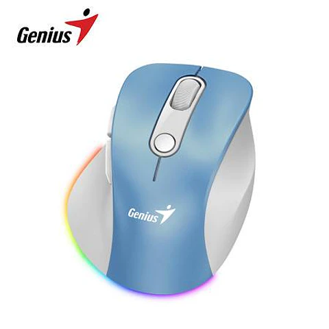 Mouse Genius Recargable Dual Wireless/bt Ergo 9000S Pro 6-BOT Silent RGB Light Blue (31030039401)