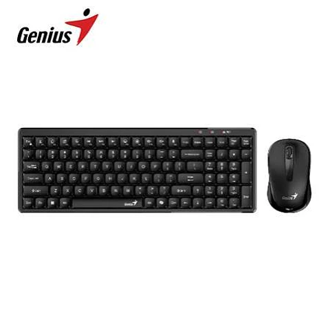 Teclado Genius + Mouse Wireless Luxemate Q8100 AI Copilot Compact Multimedia Sp Black (31340019401)