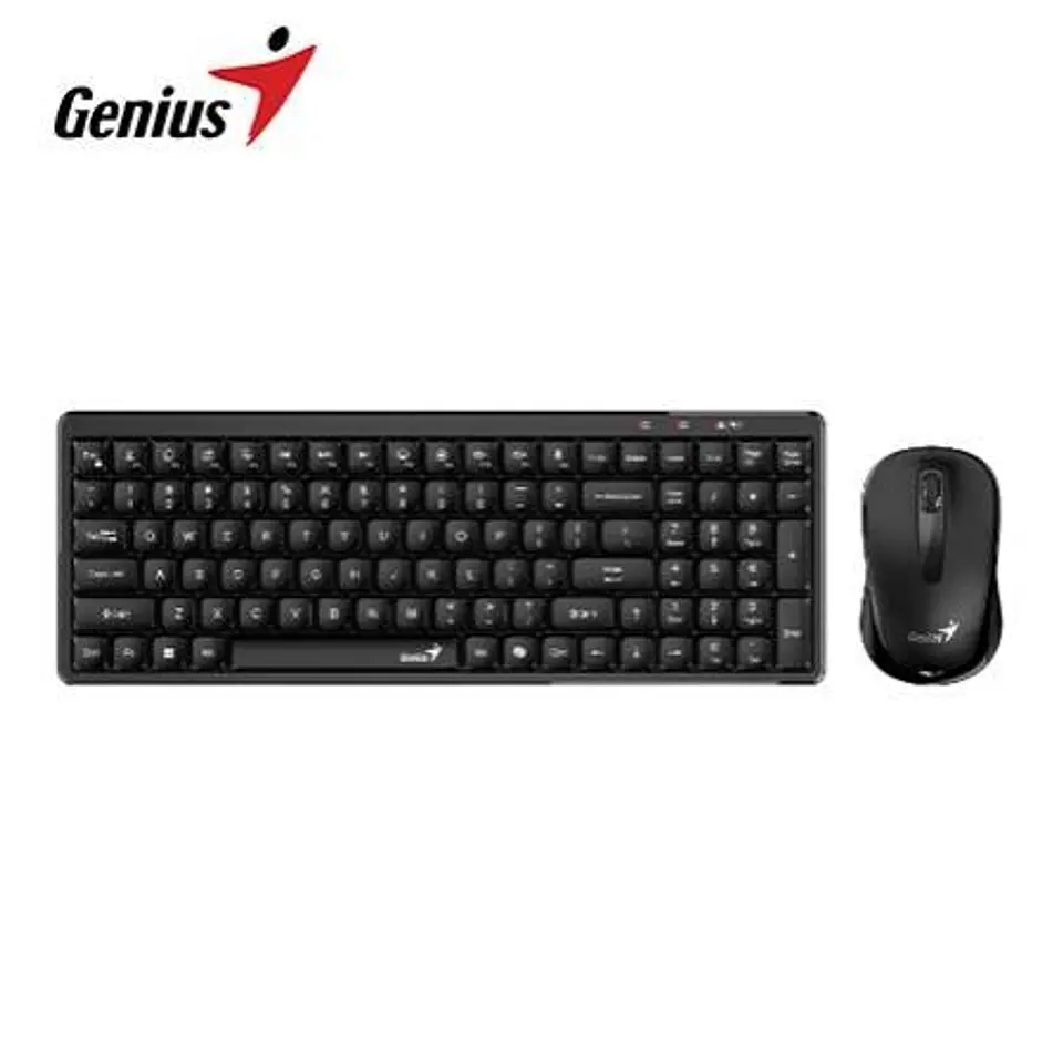 Teclado Genius + Mouse Wireless Luxemate Q8100 AI Copilot Compact Multimedia Sp Black (31340019401) 1