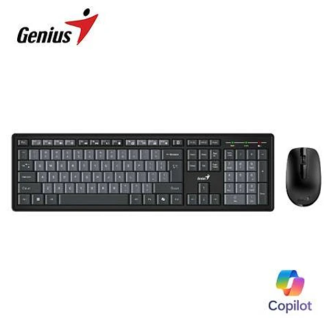 Teclado Genius + Mouse Wireless KM-8200 AI Copilot Multimedia Sp Black/grey (31340003420)
