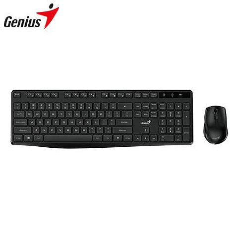Teclado Genius + Mouse Wireless KM-8206S AI Copilot Silent Multimedia Sp Black (31340017401)