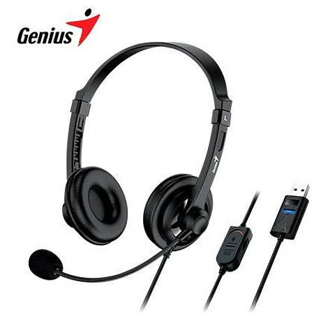 Audifono C/microf. Genius HS-230U USB-A 2.4M Black (31710021401)