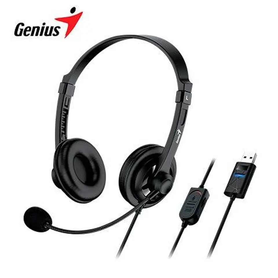 Audifono C/microf. Genius HS-230U USB-A 2.4M Black (31710021401) 1