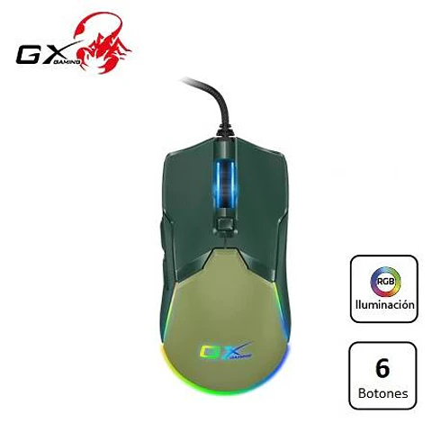 Mouse Genius Gx Scorpion M700 7200 DPI 6-BOT Programables + Memoria Integrada RGB Army Green (31040009401)