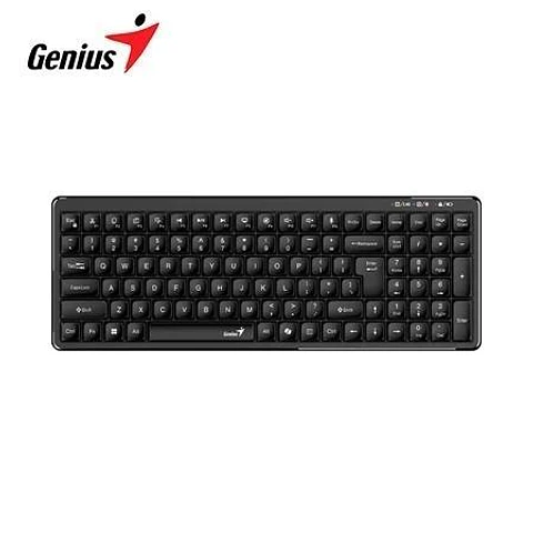 Teclado Genius Dual Wireless/bt Luxemate Q7100BT AI Copilot Multimedia Sp Black (31320005401)