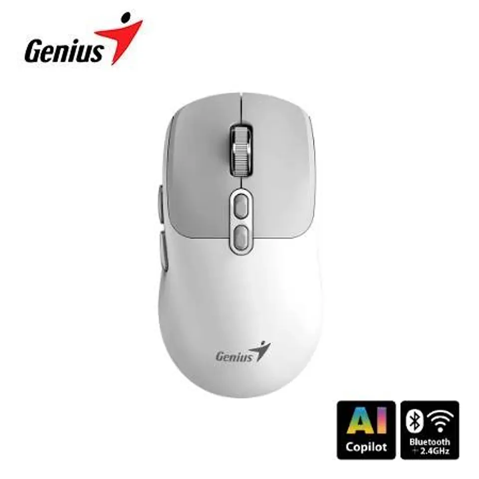 Mouse Genius Dual Wireless/bt NX-8080S BT AI Copilot 7-BOT Silent White (31030042401) 1