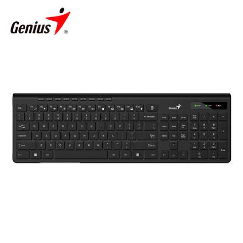 Teclado Genius Wireless Slimstar 7230 AI Copilot Multimedia + 9 Teclas Acceso Rapido Sp Black (31310021401)