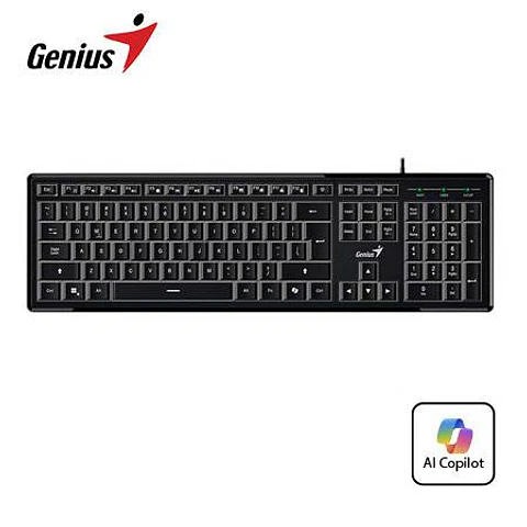 Teclado Genius Slimstar 820 AI Copilot Anti-ghosting Retroiluminado USB Sp Black (31310055401)