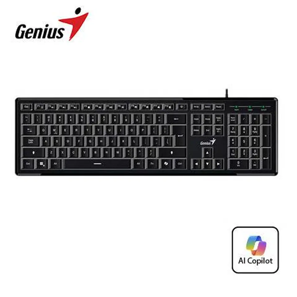 Teclado Genius Slimstar 820 AI Copilot Anti-ghosting Retroiluminado USB Sp Black (31310055401) 1
