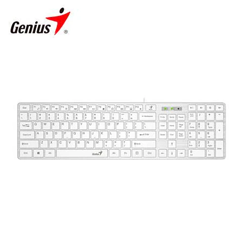 Teclado Genius Smart Slimstar 126 AI Copilot USB Multimedia Sp White (31310017409)