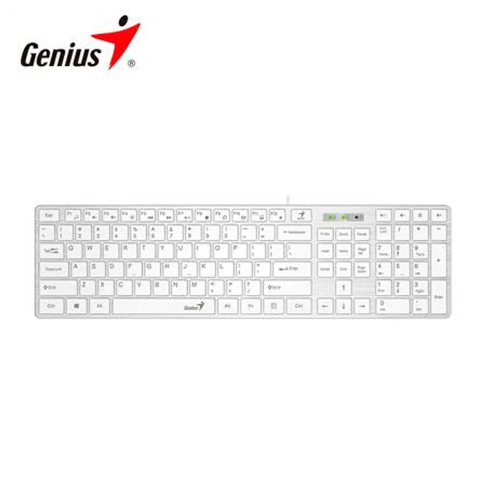 Teclado Genius Smart Slimstar 126 AI Copilot USB Multimedia Sp White (31310017409) 1