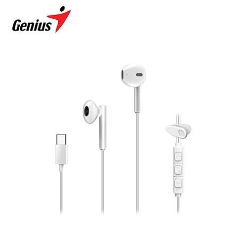 Audifono C/microf. Genius HS-M366 In-ear USB-C 14.2MM Clip Giratorio White (31710033401)