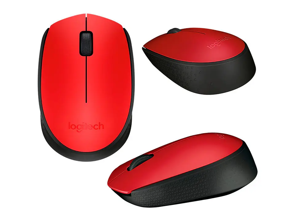 Logitech 910-004941 - Mouse óptico inalámbrico M170, ambidiestro, receptor USB, 2.4 GHz, Rojo 1