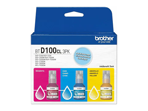 Brother BTD100CL3PK - Pack 3 Botellas de Tinta