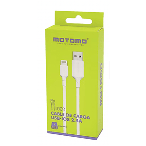 OFERTA: Cable Usb a Lightning Iphone/Ipad Motomo 2.4A Blanco / Antes $8.990