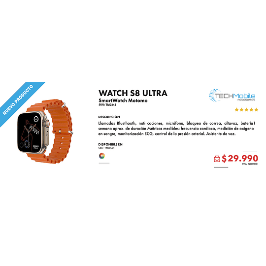 SmartWatch S8 ULTRA *NUEVO - Image 2