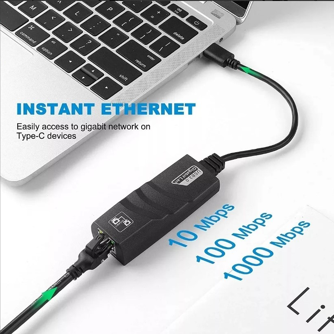 Adaptador Convertidor Usb A Rj45 Lan Gigabit 10/100/1000 2