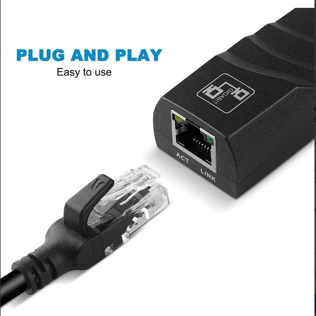 Adaptador Convertidor Usb A Rj45 Lan Gigabit 10/100/1000 3