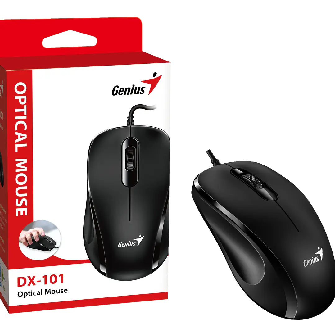 MOUSE GENIUS DX-101 OPTICO USB NEGRO  1