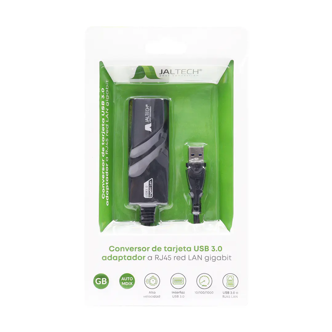 ADAPTADOR CONVERTIDOR USB A RJ45 LAN GIGABIT 10/100/1000 3