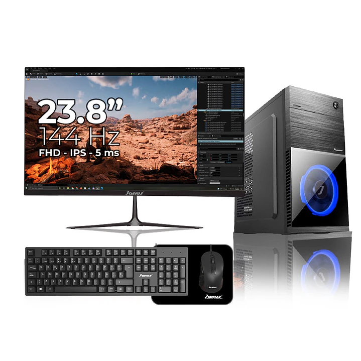 COMPUTADOR DE ESCRITORIO JANUS AMD RYZEN 7 5700G MEMORIA RAM 16GB SSD 1TB M.2 BOARD A520M FUENTE JANUS 400W 1