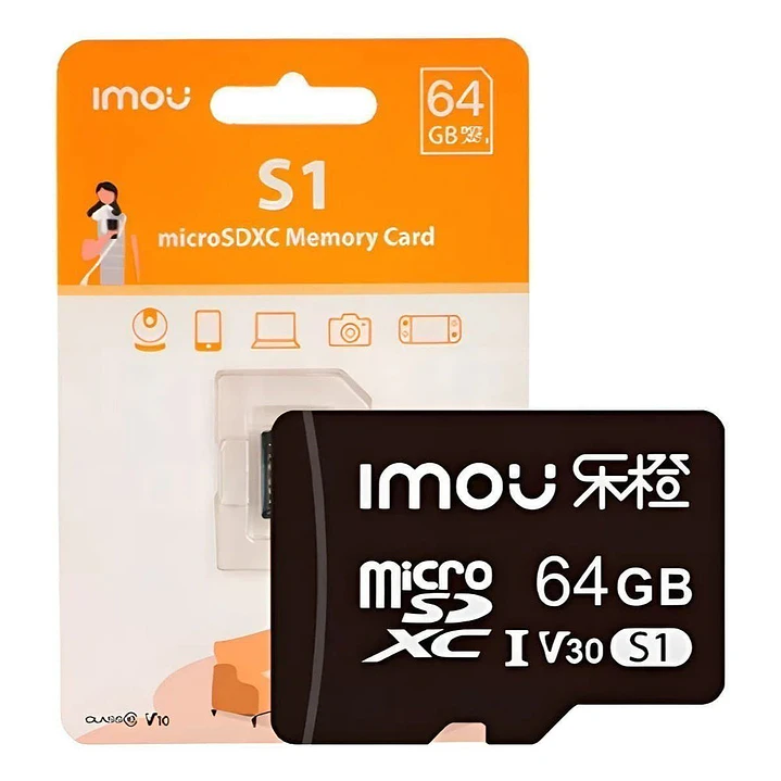 MICROSD IMOU 64GB CLASE 10 U3 V30 ALTA VELOCIDAD ST2-64-S1 1