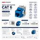 MODULO/CONECTOR JACK KEYSTONE CAT 6 UTP HIKVISION 180° AZUL - Miniatura 3