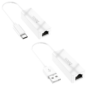 ADAPTADOR ETHERNET HOCO UA22 USB-A / USB-C A RJ45 DE 100 MBPS