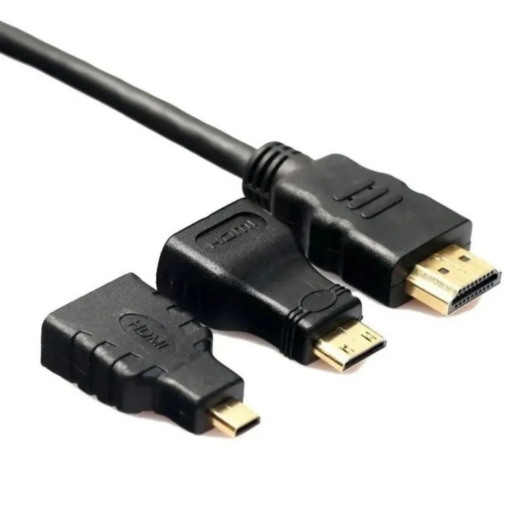 Cable Hdmi 3 En 1 Con Adaptador Mini Y Micro Hdmi 1.5 Metros