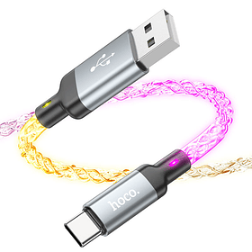 CABLE HOCO U112 USB A TIPO C 3A 60W LED RGB