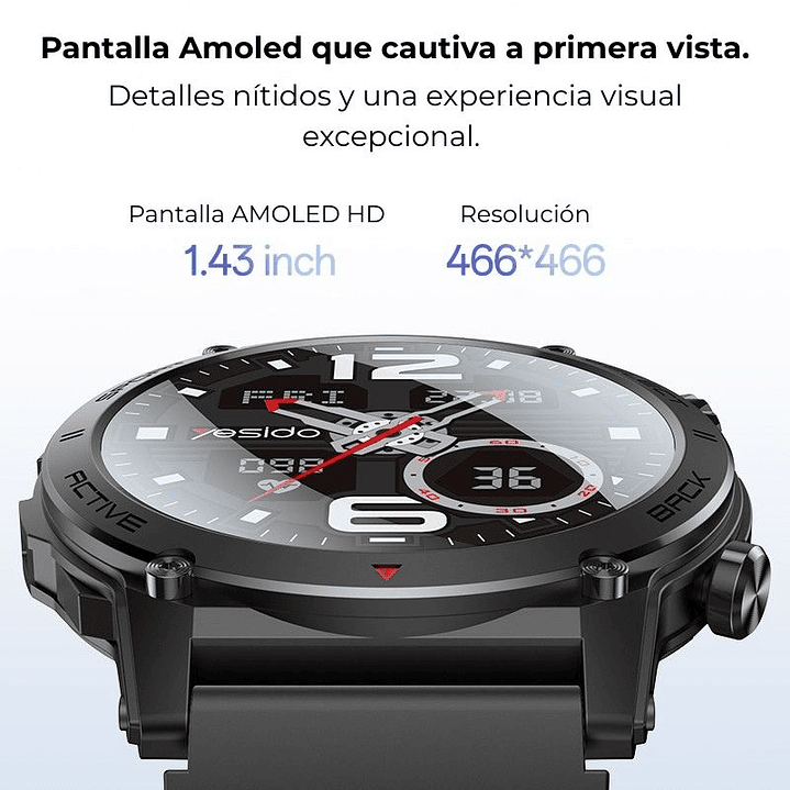 Smartwatch Yesido IO31 Sport - Reloj Inteligente con Pantalla AMOLED y Resistencia IP68 5