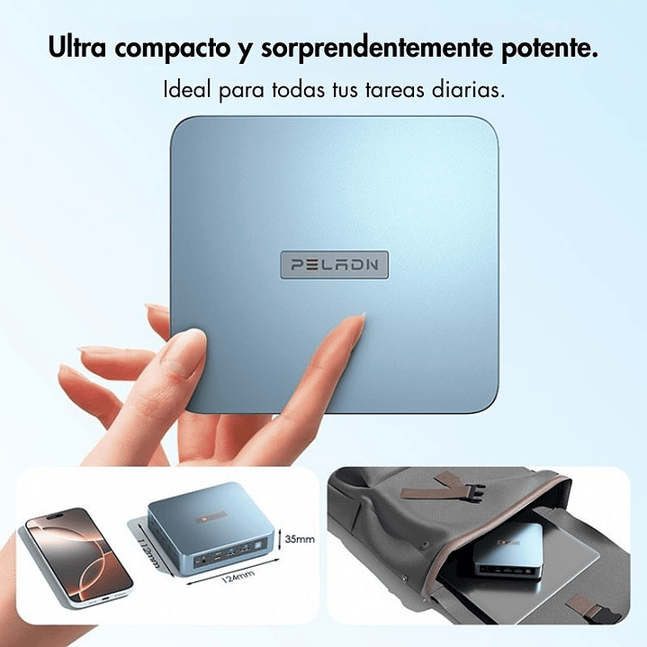 Mini PC Peladn WI-6: Intel N150 (3.6GHz), 16GB RAM, 512GB SSD, Dual 4K, Win 11 7