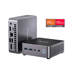 Mini PC Gaming Peladn WO7: AMD Ryzen 7 7735U, 32GB DDR5, 1TB SSD, Radeon 680M, Win 11 Pro