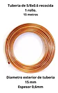 Cañeria O Tuberia De Cobre Recocida Flexible 5/8 15mts (15mm - Miniatura 2